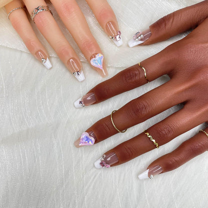 10pcs  Press On Nails Long CoffinFake Nails