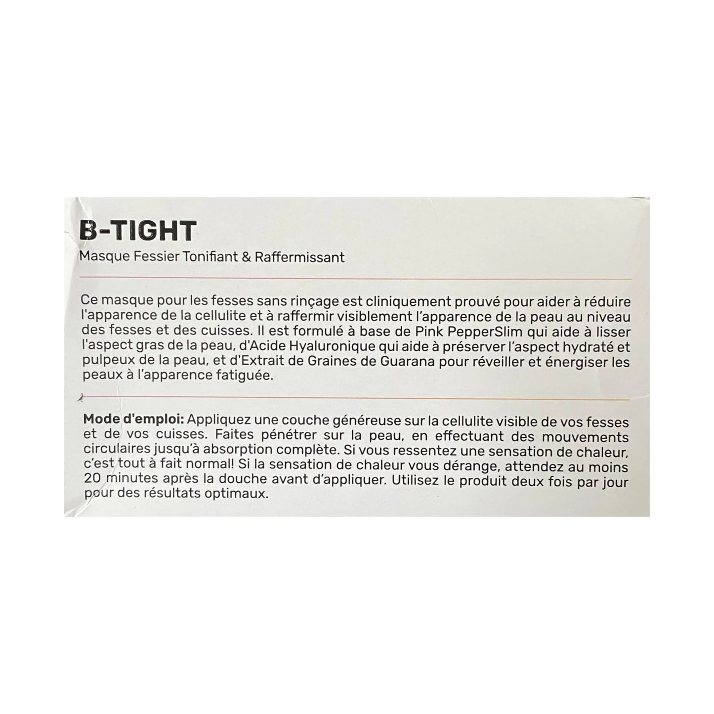 Maelys B-TIGHT Lift & Firm Booty Mask 3.4 oz / 100ml Reduce Cellulite NEW IN BOX