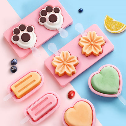Ice Cream Tool Ice Cream Mold DIY Frozen Dessert Maker Silicone Mold Set