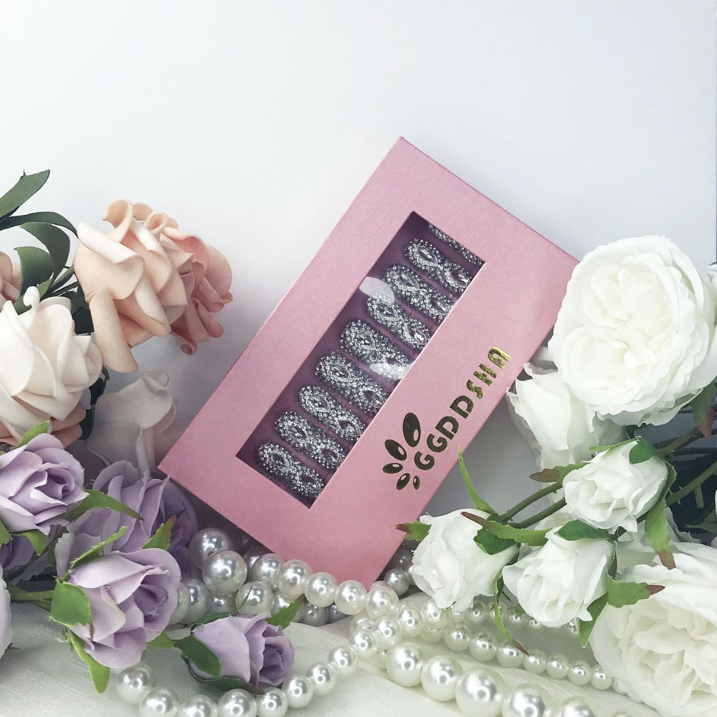 Queen Of Haute Style Full Diamond Long AlmondPress On Nails