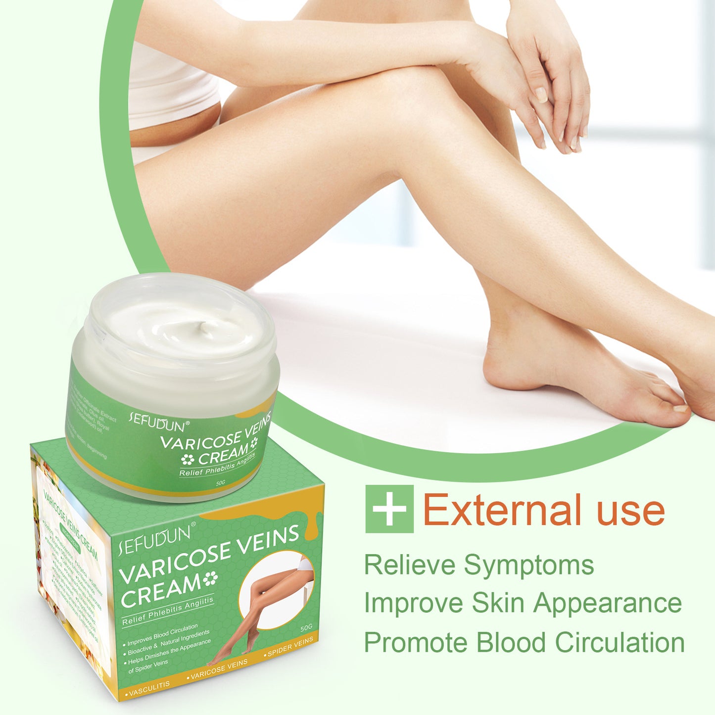 Vein Care Cream Red Blood Streaks Relief Safflower Skin Repair Varicose & Bruise Cream