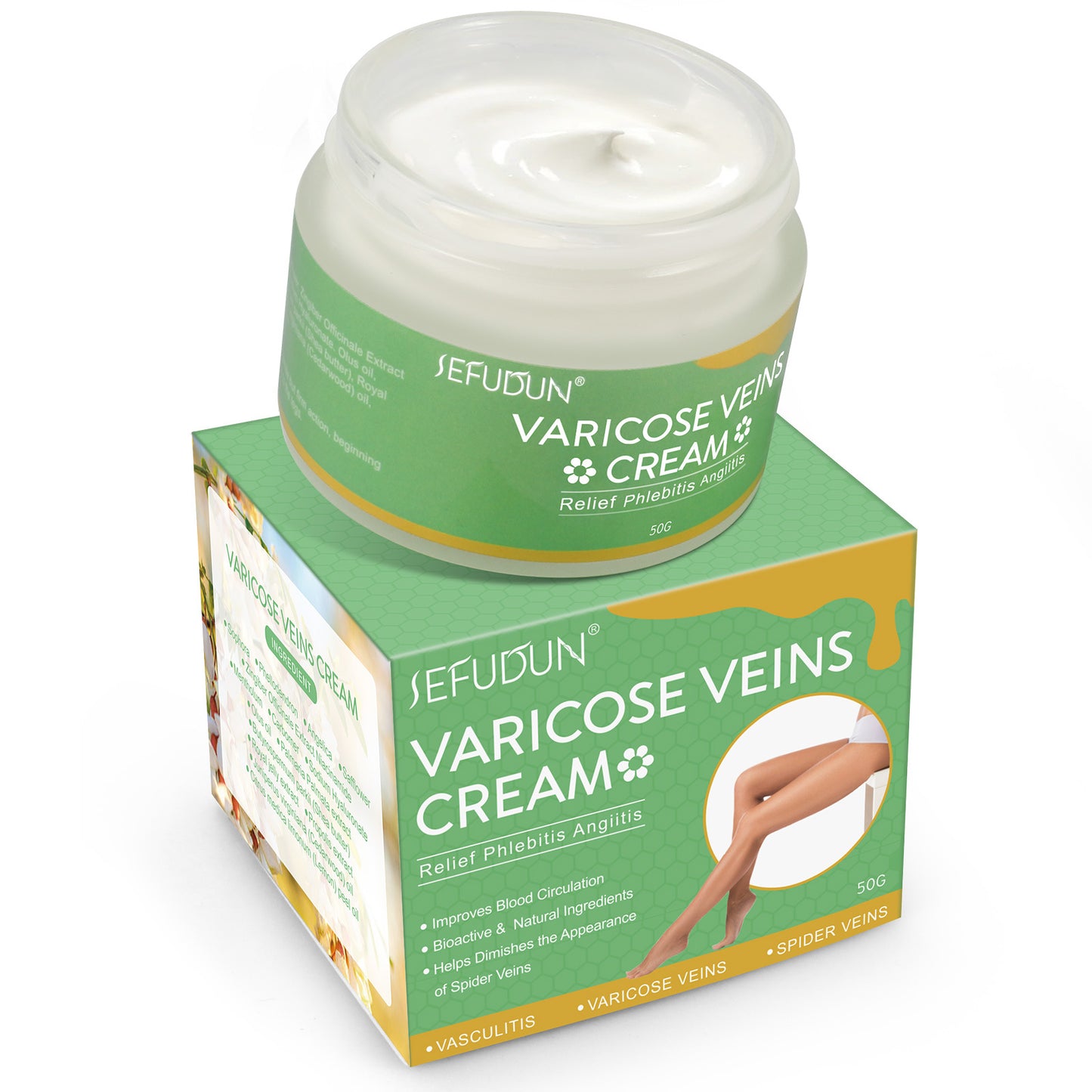 Vein Care Cream Red Blood Streaks Relief Safflower Skin Repair Varicose & Bruise Cream