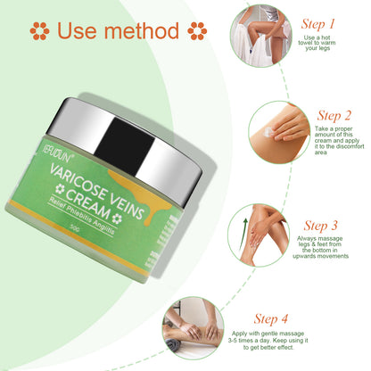Vein Care Cream Red Blood Streaks Relief Safflower Skin Repair Varicose & Bruise Cream