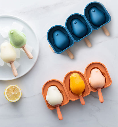 Silicone Bird Shape Ice Cream Mold Popsicle Mould With Sticks 3