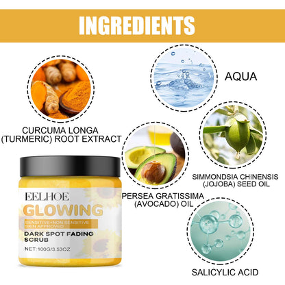 Gommage exfoliant visage au curcuma EELHOE Soin nettoyant en profondeur des pores et polissant la peau