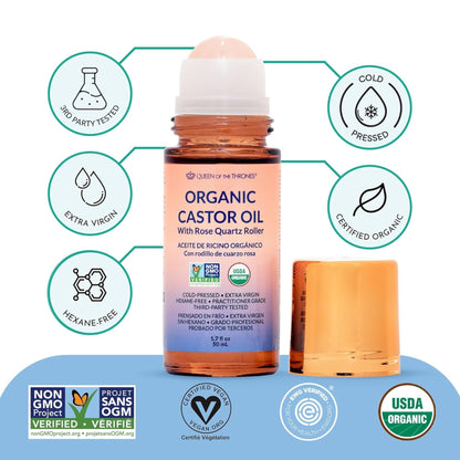 QUEEN OF THE THRONES® Organic Golden Castor Oil Roll- 1.7oz (50mL)