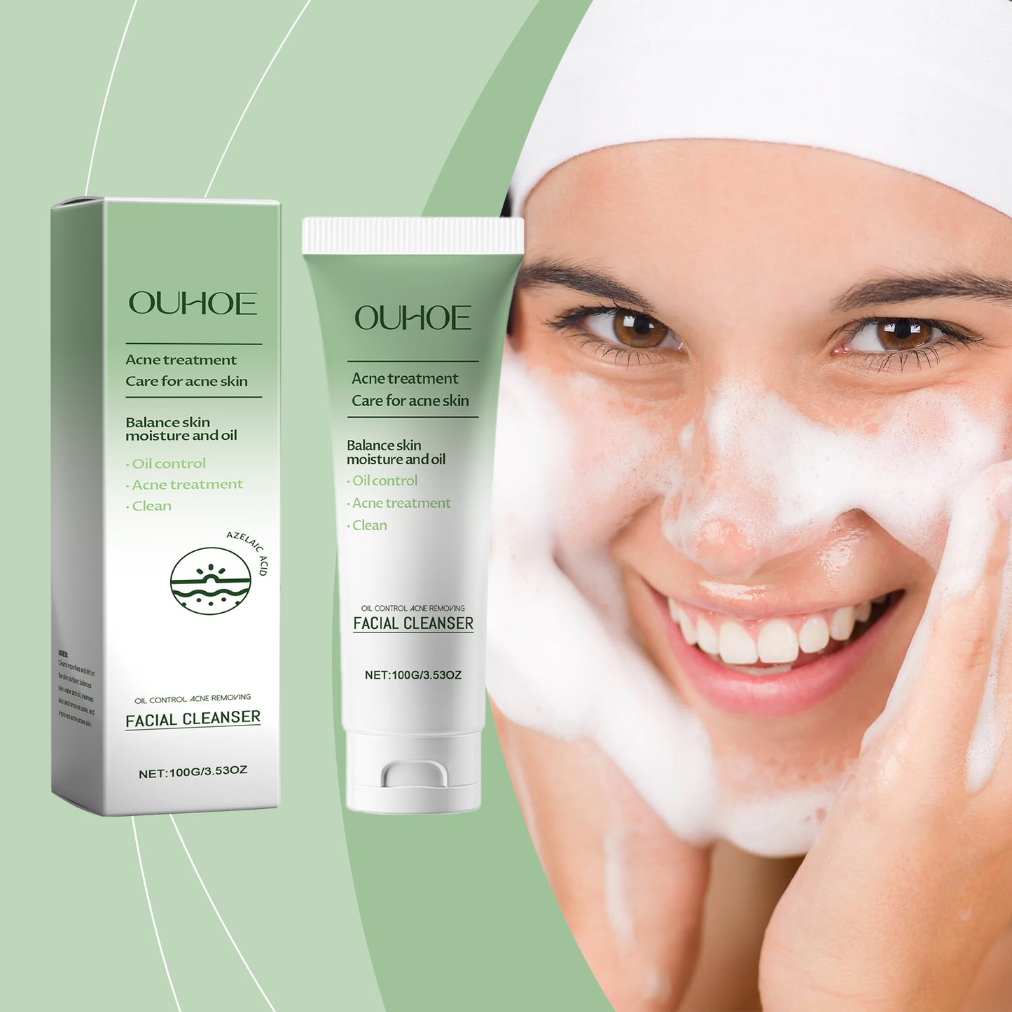 OUHOE Facial Cleanser Gentle Hydrating Daily Skin Refreshing Face Wash