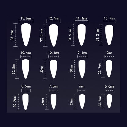 24 PCS Devil's Claws Press On Nails,3D Curve Line Acrylic False Nails