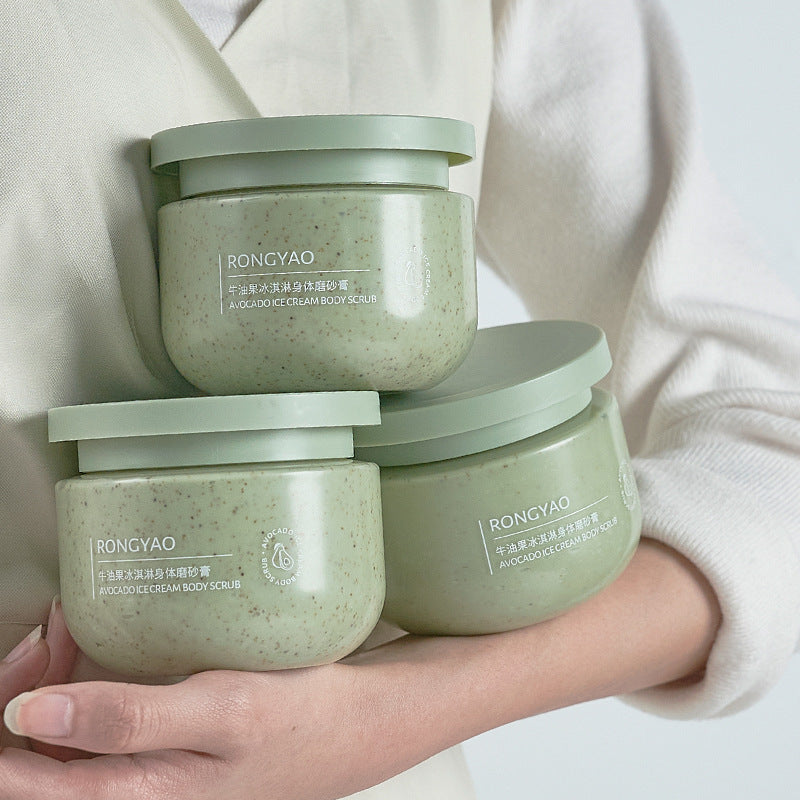 Avocado Ice Cream Body Scrub Cream Gentle Exfoliating Moisturizing Skin Polish