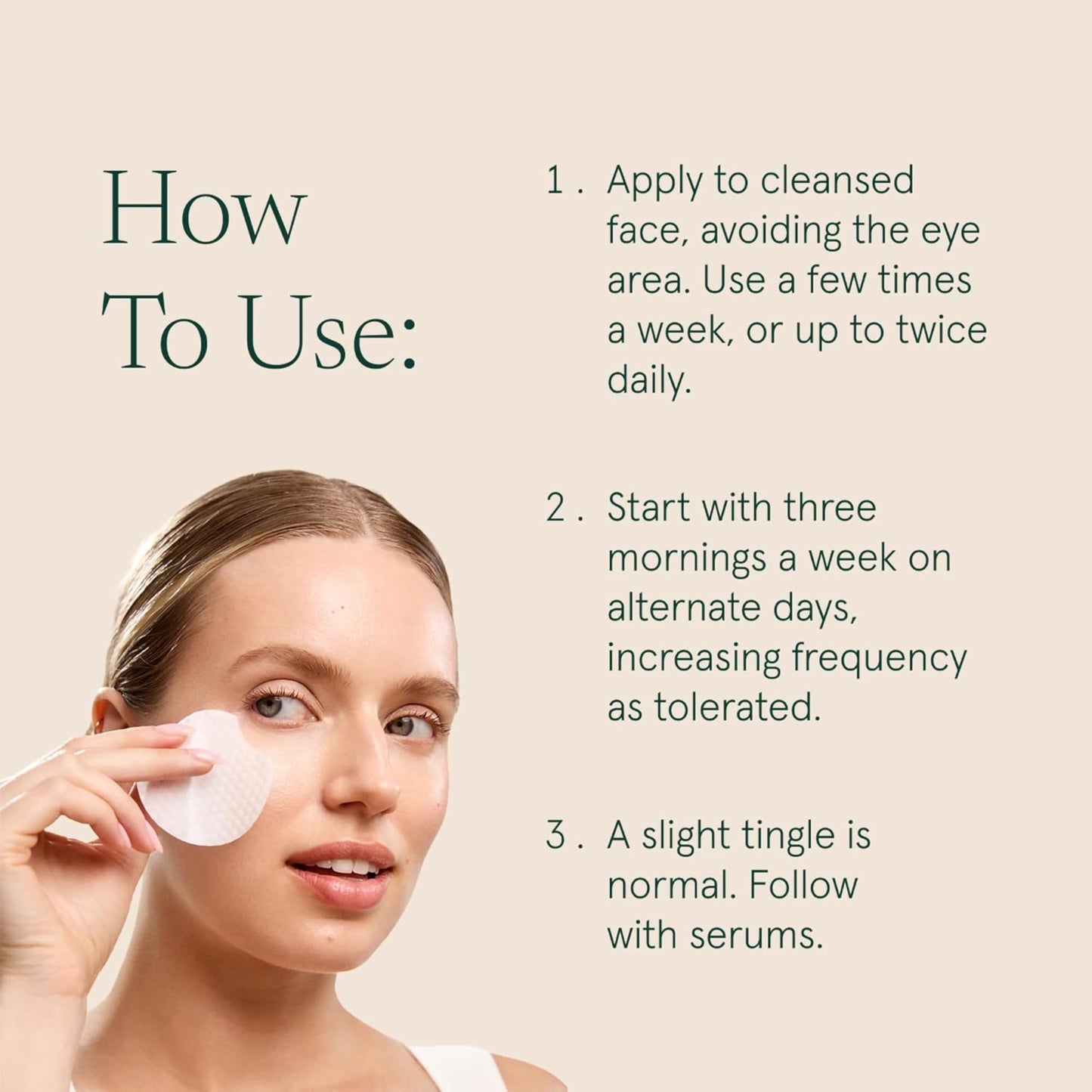 Barefaced Toning Pads (60 count) - Exfoliating Face Pads with 2% Glycolic Acid
