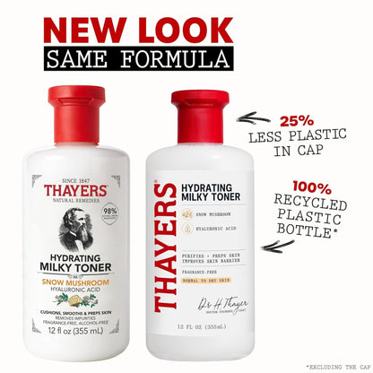 THAYERS Milky Face Toner Skin Care with Snow Mushroom, for Dry and Sensitive Skin, 355mL