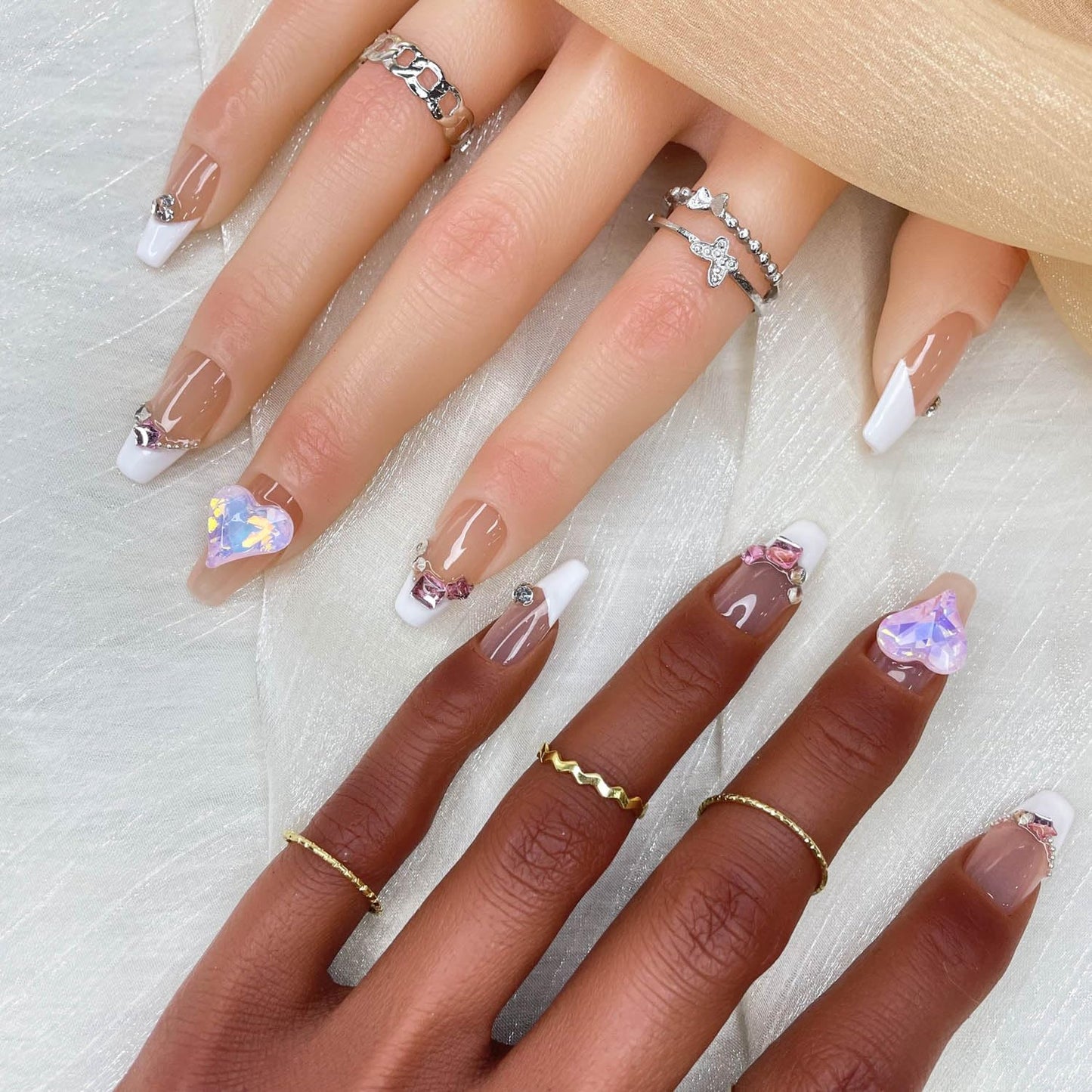 10pcs  Press On Nails Long CoffinFake Nails
