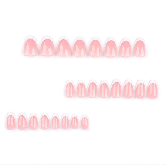 24 PCS Minimalist Nail Art With Short Circles Press On Nails