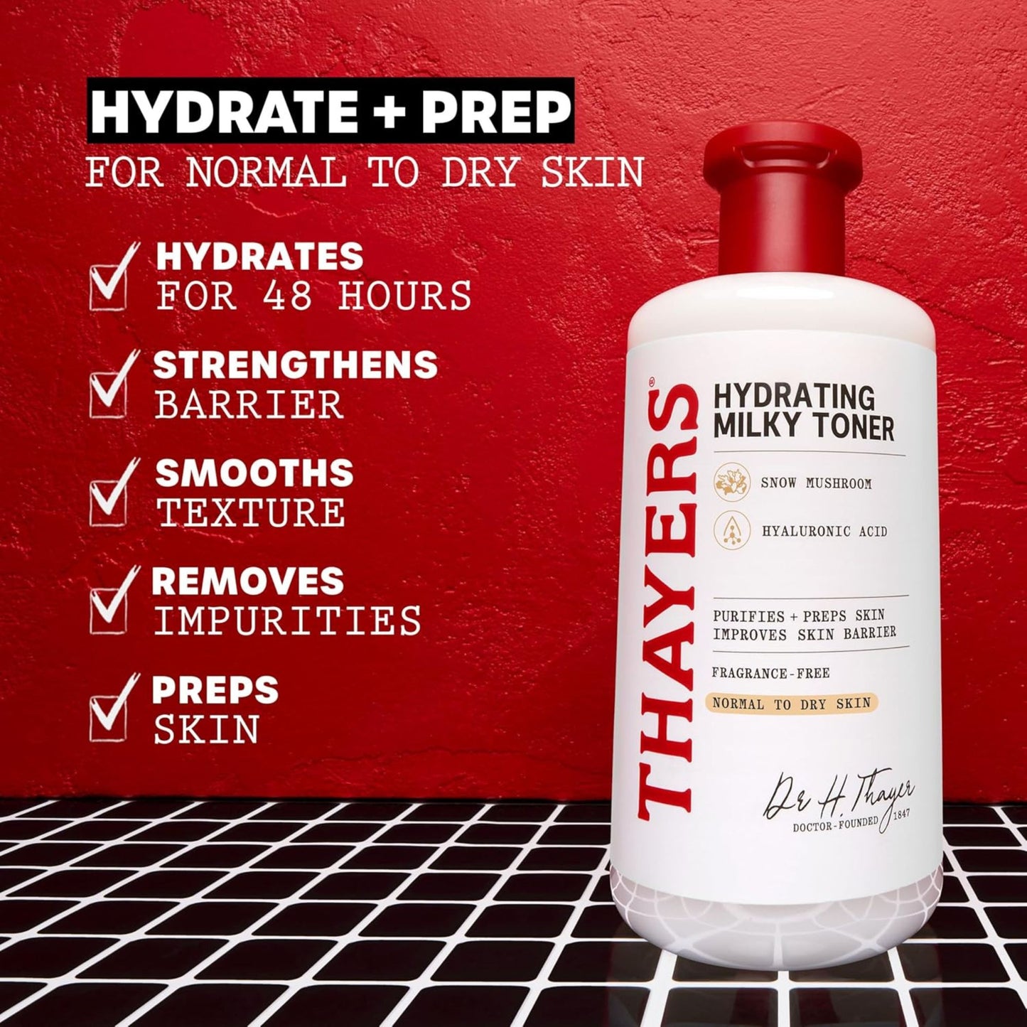THAYERS Milky Face Toner Skin Care with Snow Mushroom, for Dry and Sensitive Skin, 355mL