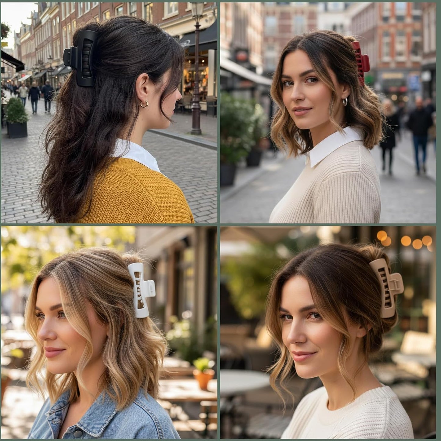 4 pinces à cheveux nuage souples et flexibles pour cheveux épais et fins femme