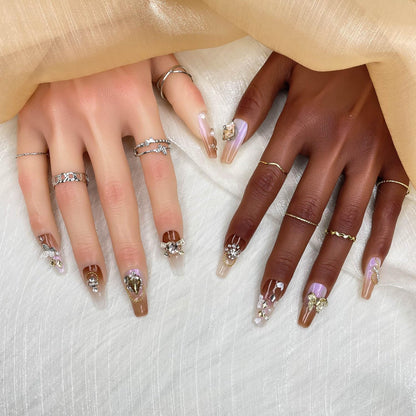 Faux Ongles à Presser Faits Main, Ongles Faits Main 3D de Luxe et Sur Mesure