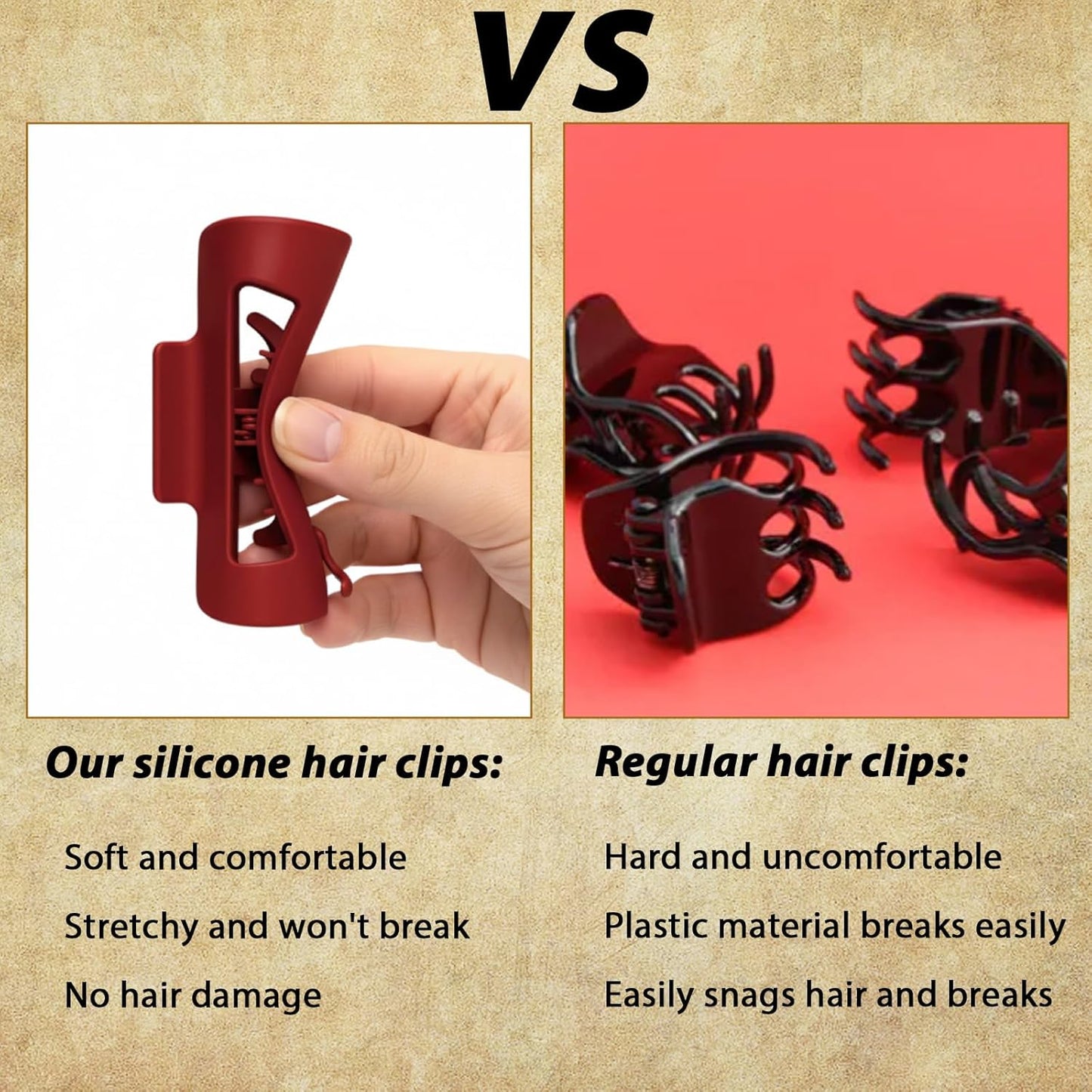 4 pinces à cheveux nuage souples et flexibles pour cheveux épais et fins femme