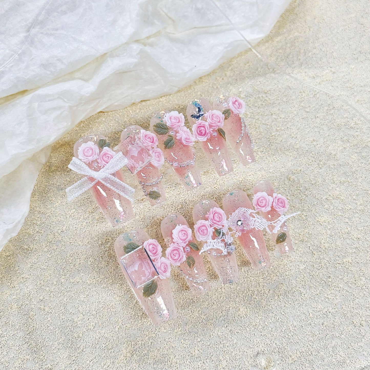 Handmade UV Nail Beauty Patch Finished Nail Art Decoration Set