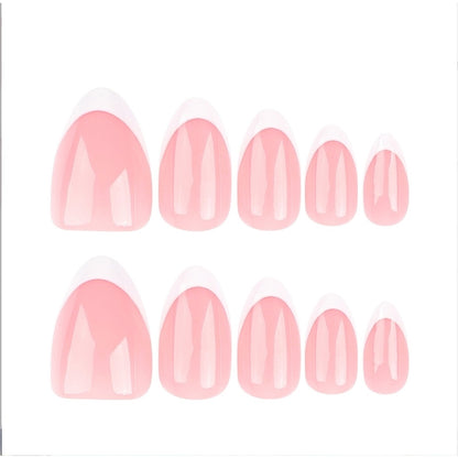 24 PCS Minimalist Nail Art With Short Circles Press On Nails