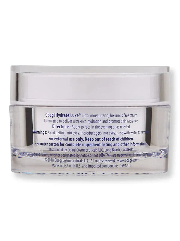 Obagi Hydrate Luxe Moisture Rich Cream – 1.7 oz / 48 g | Intense Hydration & Anti-Aging Night Cream