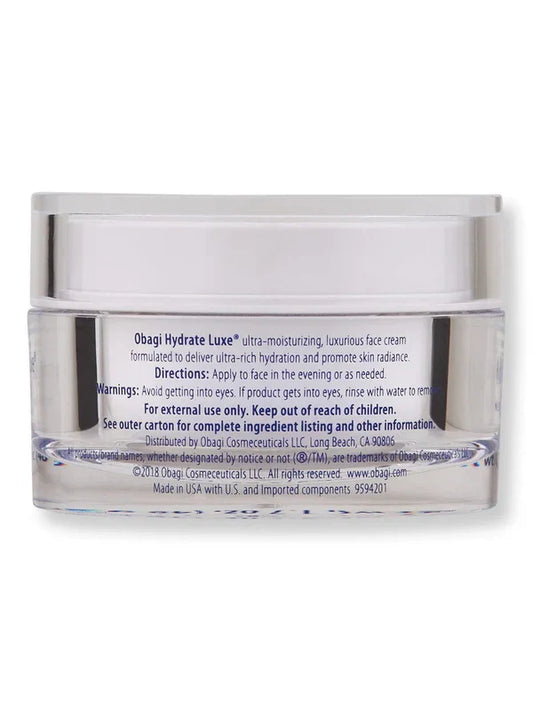 Obagi Hydrate Luxe Moisture Rich Cream – 1.7 oz / 48 g | Intense Hydration & Anti-Aging Night Cream
