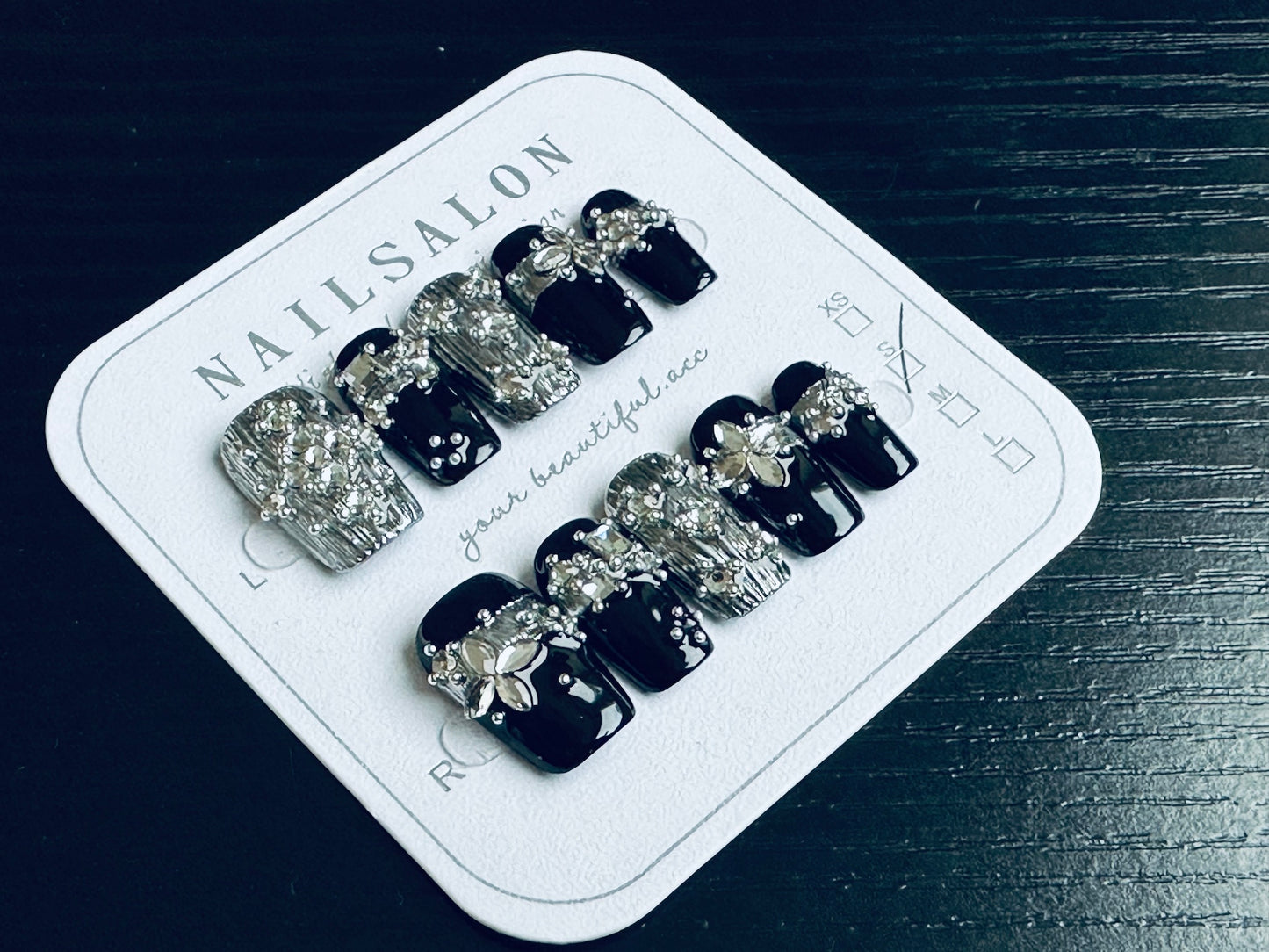 Press On Nails Handmade Reusable Fake Nails Set for Women Salon Style Nail Art