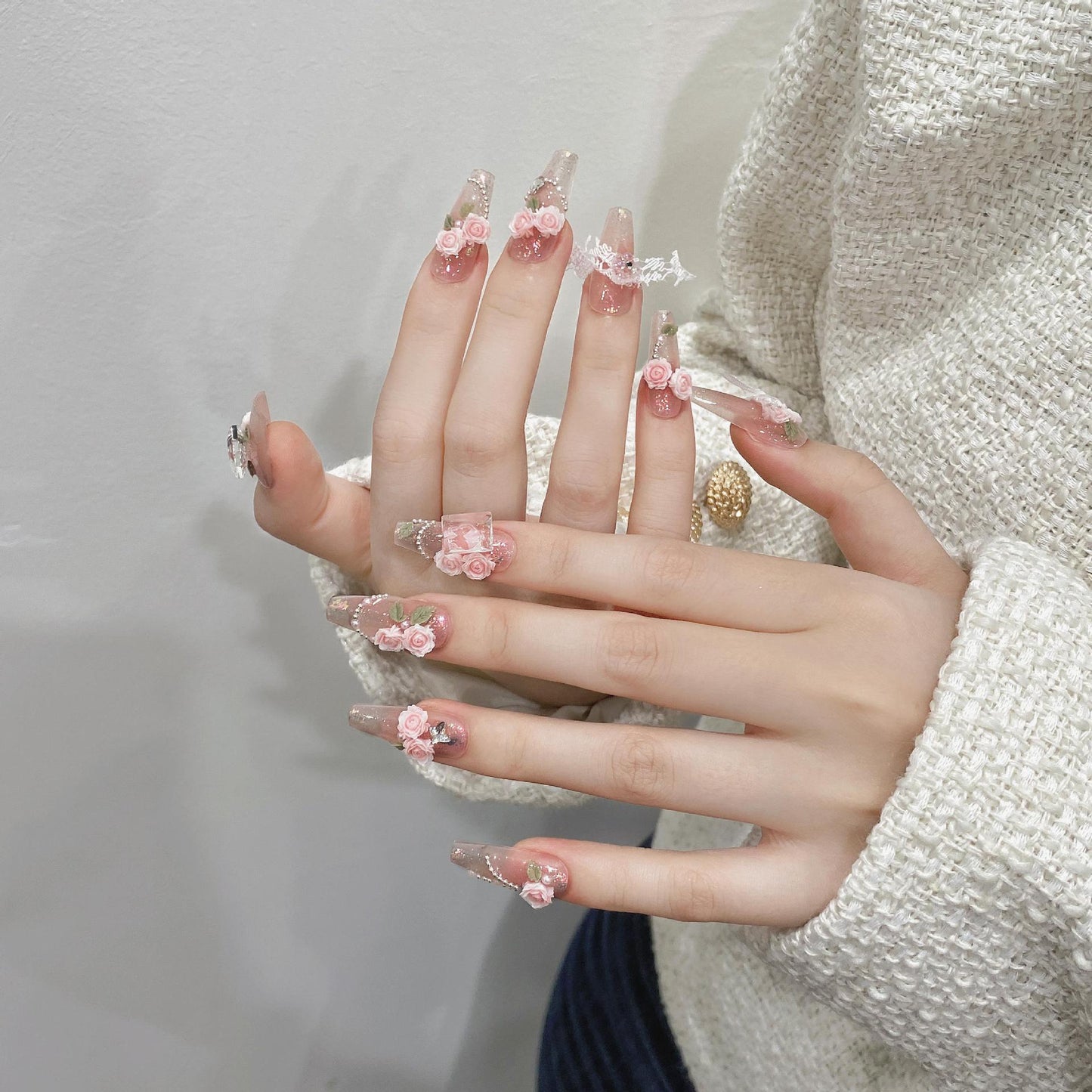 Handmade UV Nail Beauty Patch Finished Nail Art Decoration Set