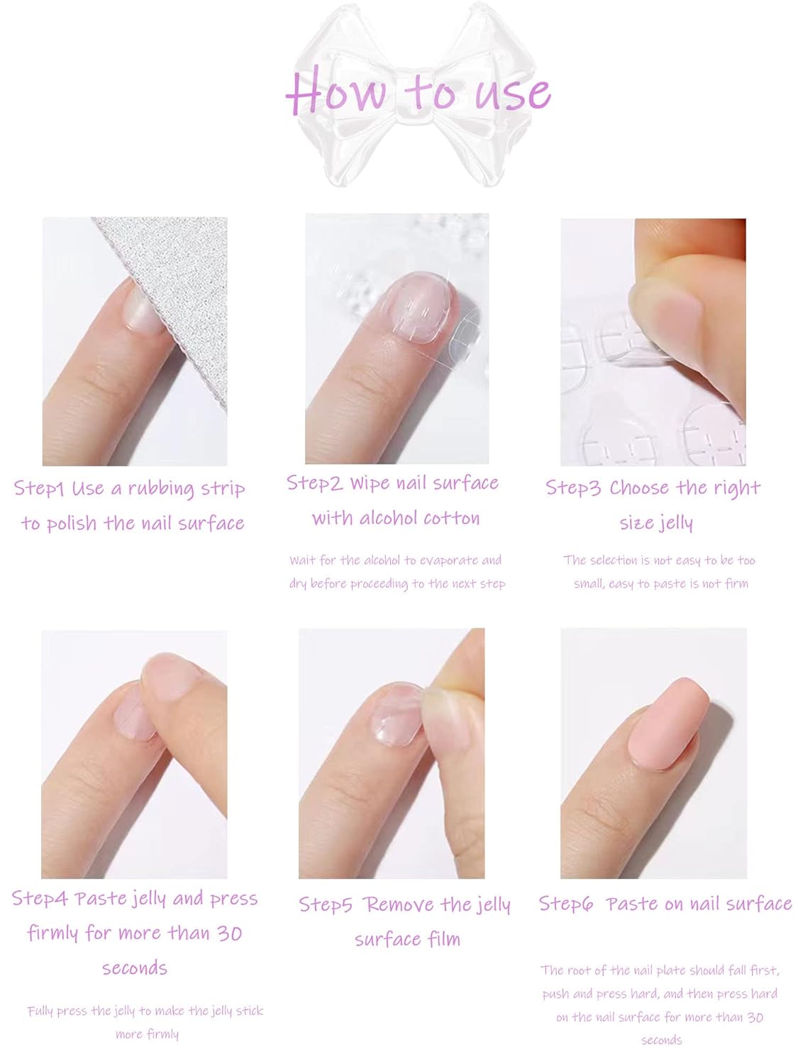 24 faux ongles à presser, courts à moyens, couvrance totale