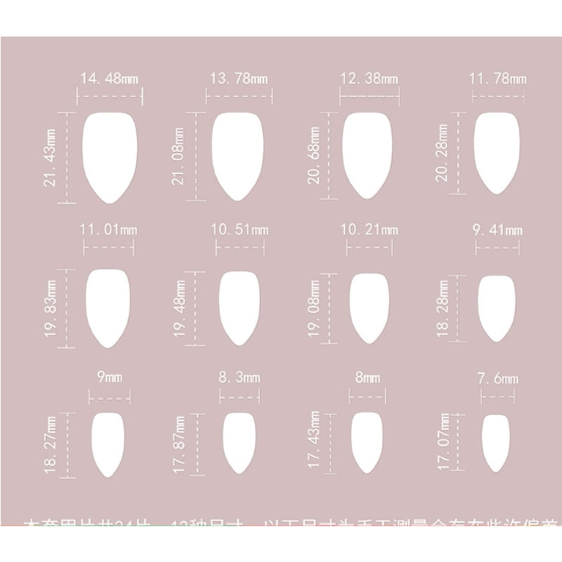24 PCS Minimalist Nail Art With Short Circles Press On Nails