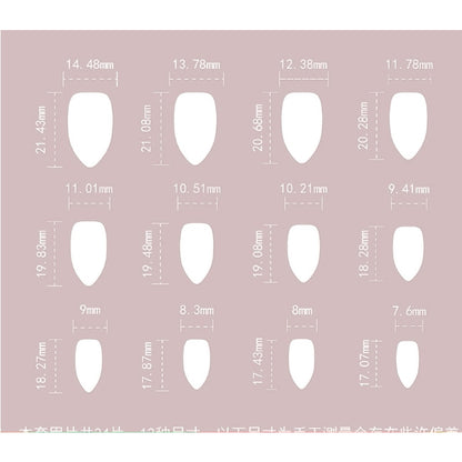 24 PCS Minimalist Nail Art With Short Circles Press On Nails