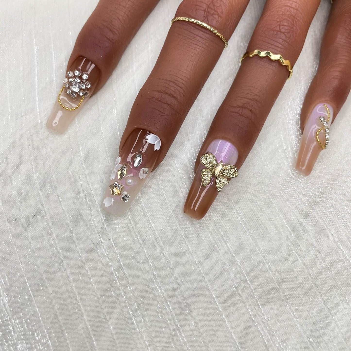 Faux Ongles à Presser Faits Main, Ongles Faits Main 3D de Luxe et Sur Mesure