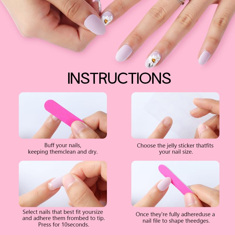 24 PCS Devil's Claws Press On Nails,3D Curve Line Acrylic False Nails