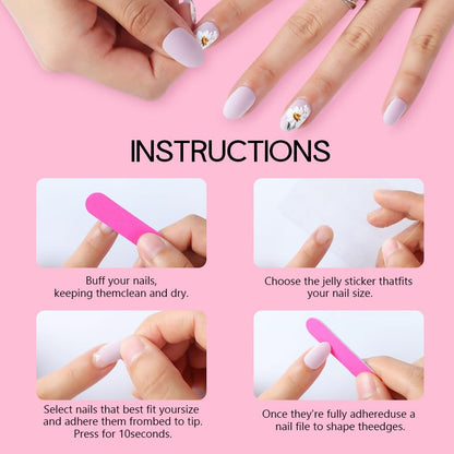 24 PCS Devil's Claws Press On Nails,3D Curve Line Acrylic False Nails