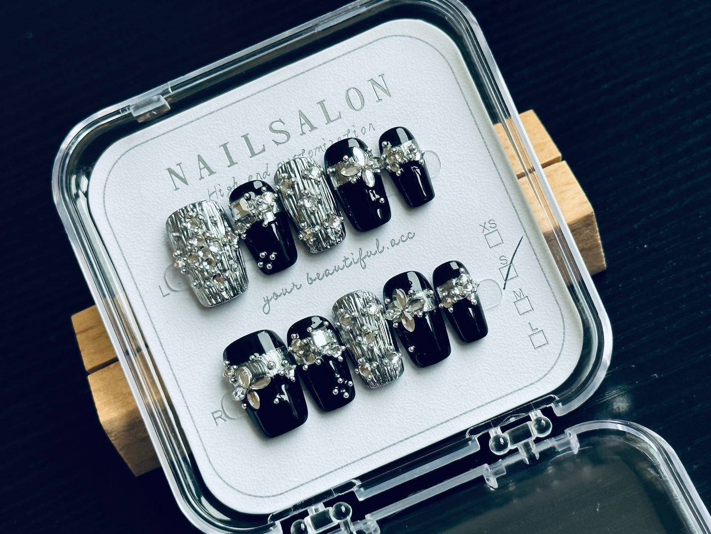 Press On Nails Handmade Reusable Fake Nails Set for Women Salon Style Nail Art