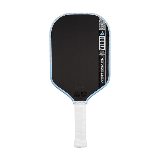 JOOLA Perseus Pro V Simone Jardim Breeze Blue 16mm Pickleball Paddle – front view