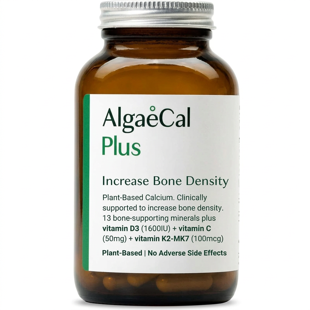 One AlgaeCal Plus bottle on a white background