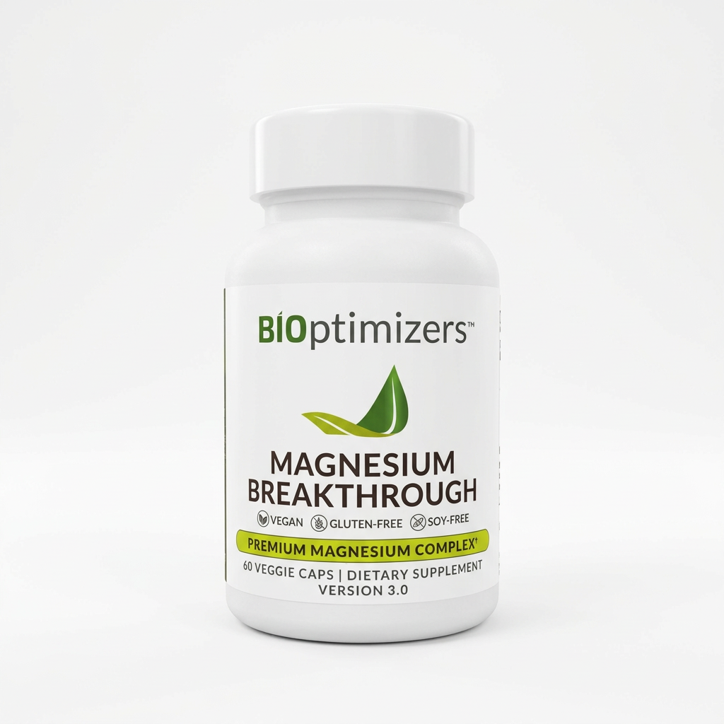 One Magnesium Breakthrough bottle on a white background