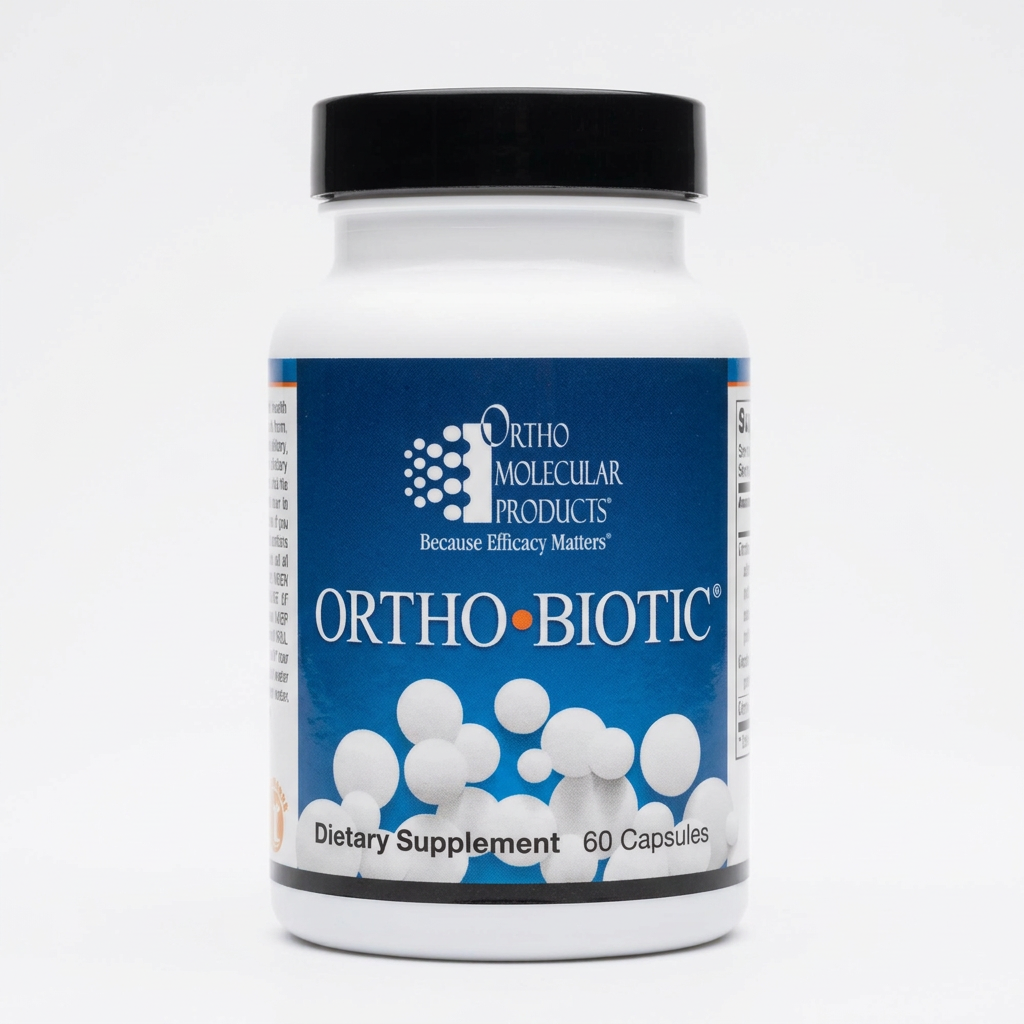 One Ortho-Biotic bottle on a white background