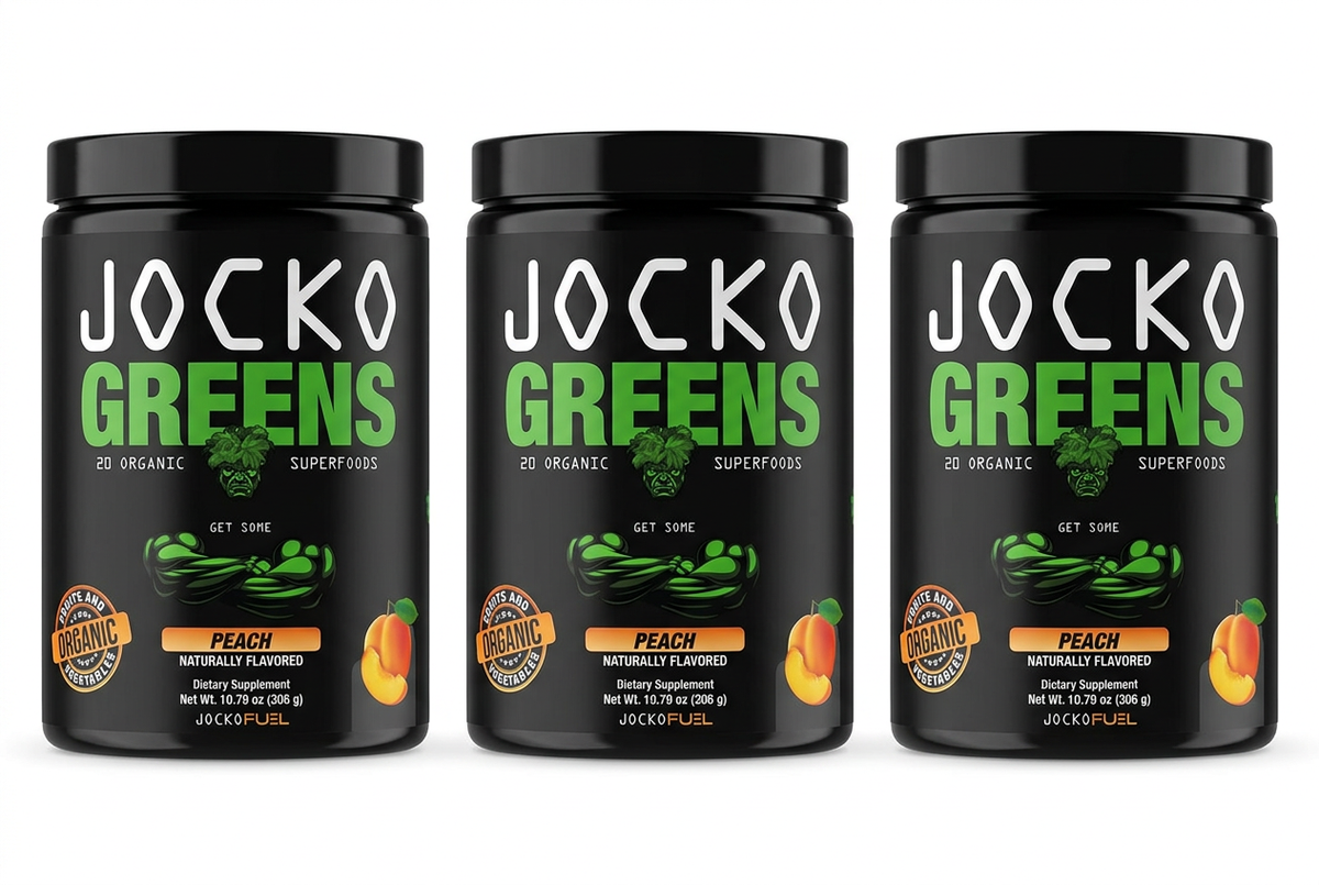 Three JOCKO GREENS tubs in a row on a white background