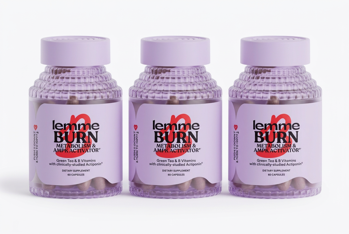 Three Lemme Burn jars in a row on a white background