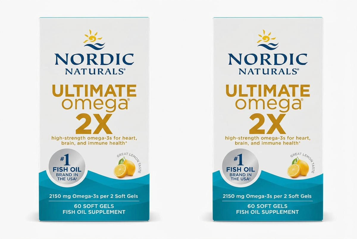 Two Nordic Naturals Ultimate Omega 2X boxes side by side on a white background