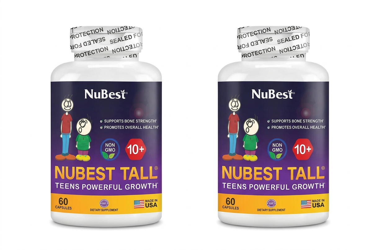 Two NuBest Tall bottles side by side on a white background