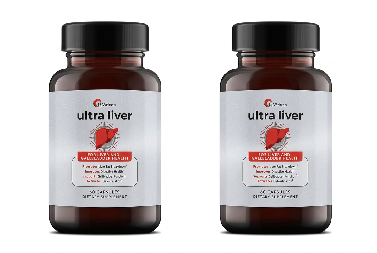 Two Ultra Liver bottles side by side on a white background